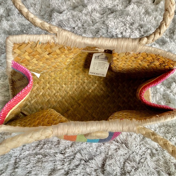 Arden B Stripe Straw Woven Handbag NWT - Picture 5 of 5
